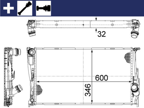 RADIATOR FITS BMW (MAHLE/BEHR) - (17117788903)