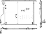 CONDENSER FITS MERCEDES BENZ (A2205000854 / A2205001054 )- MAHLE/ BEHR