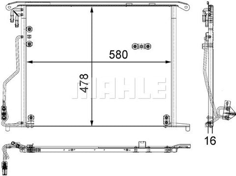 CONDENSER FITS MERCEDES BENZ (A2205000854 / A2205001054 )- MAHLE/ BEHR