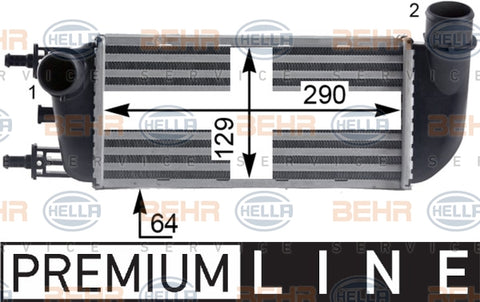 BEHR INTERCOOLER Fits FIAT 500 C312 1.3D 07-09 8ML 376 900-421/8ML376900421