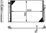 CONDENSER FITS BMW E69 (64509122827) - MAHLE/BEHR