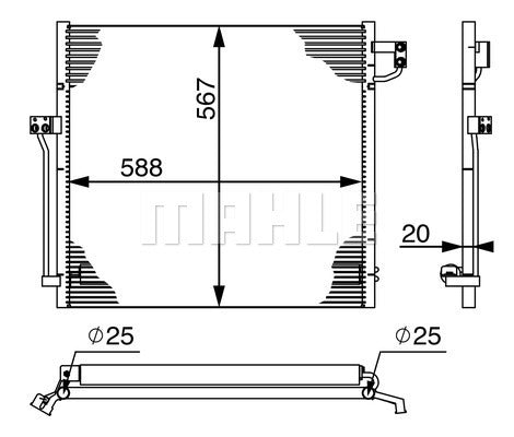 CONDENSER fits MERCEDES (MAHLE/BEHR)