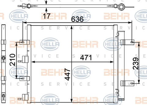 BEHR CONDENSER Fits JAGUAR S-TYPE/XF/XK 06-15 8FC 351 304-181