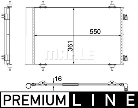 CONDENSER FITS FIAT/PEUGEOT - MAHLE/BEHR