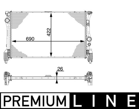 RADIATOR FITS MERCEDES VITO (A4475010001)-  (MAHLE/BEHR)