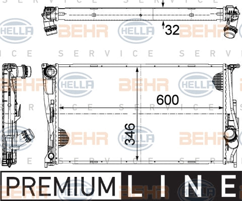 BEHR RADIATOR Fits BMW 1 E82,E87/3 E90,E91,E92,E93/X1 E84 07-15 8MK 376 754-001