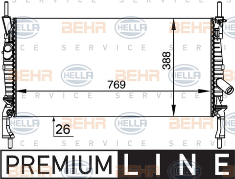 BEHR RADIATOR Fits FORD TRANSIT VM 2.2L/2.4L 06-14 8MK 376 764-411/8MK376764411