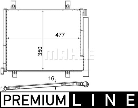 CONDENSER FITS VOLKSWAGEN UP (1S0816411) - MAHLE/BEHR