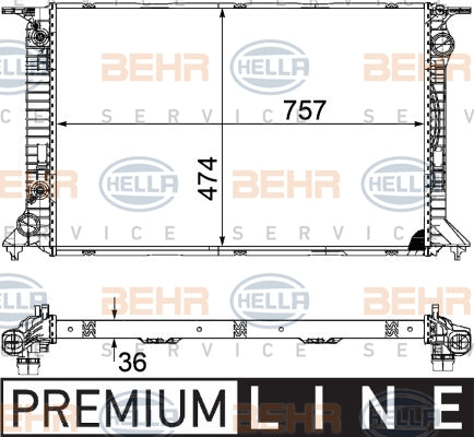 BEHR RADIATOR Fits AUDI A4 RS4 quattro/A5 RS5/S5 quattro 10-17 8MK 376 754-741