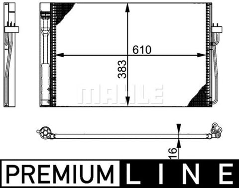 CONDENSER FITS BMW E69 (64509122827) - MAHLE/BEHR