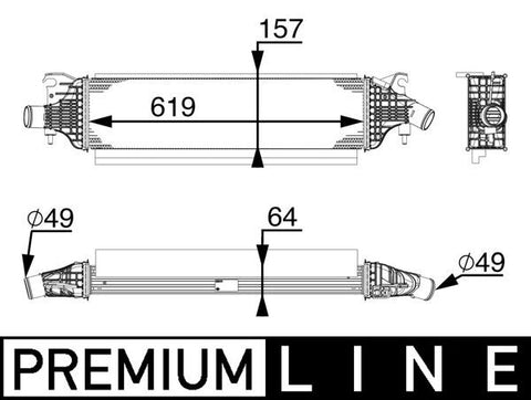 INTERCOOLER FITS INFINITI(144614GC0A ) - MAHLE/ BEHR