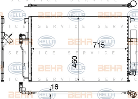 BEHR CONDENSER Fits MERCEDES BENZ SPRINTER/VW CRAFTER 30-50 2.5L 06-on 8FC 351 307-641