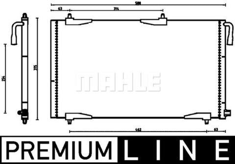 CONDENSER FITS PEUGEOT (MAHLE/BEHR)