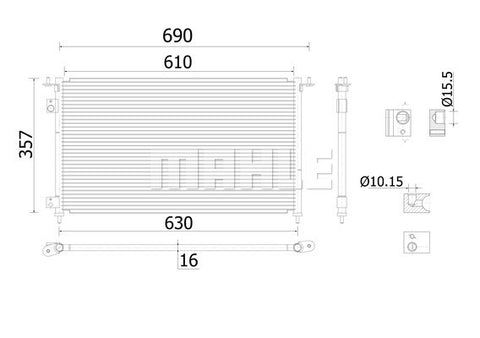 CONDENSER FITS HONDA CIVIC TYPE R  (MAHLE/BEHR)