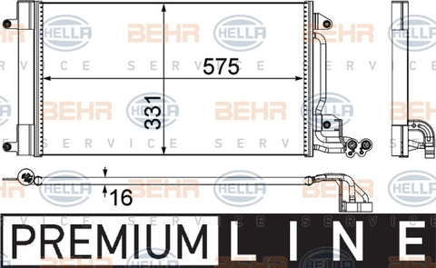 BEHR CONDENSER Fits AUDI A1/SKODA FABIA/RAPID/VW POLO 6R1 09-on 8FC 351 309-131