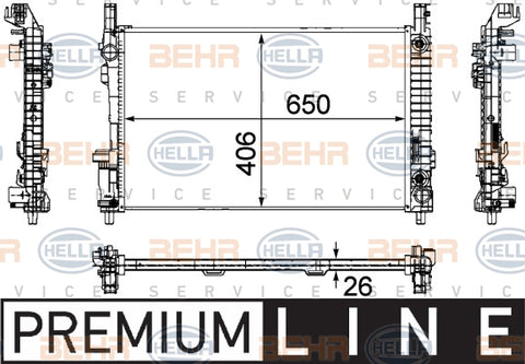 BEHR/MAHLE RADIATOR Fits MERCEDES BENZ A-CLASS/B-CLASS 04-12 8MK 376 730-561