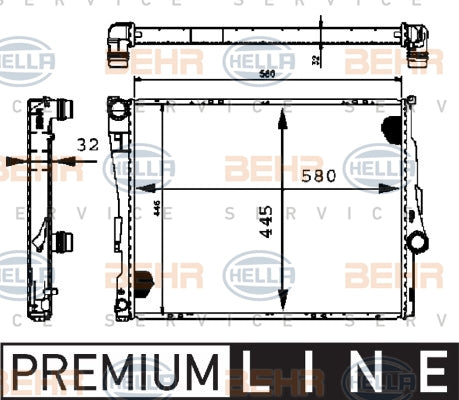 BEHR RADIATOR Fits BMW 3 E46/Z4 E85 00-08 8MK 376 716-241