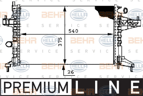 Radiator, engine cooling - 8MK 376 714-361