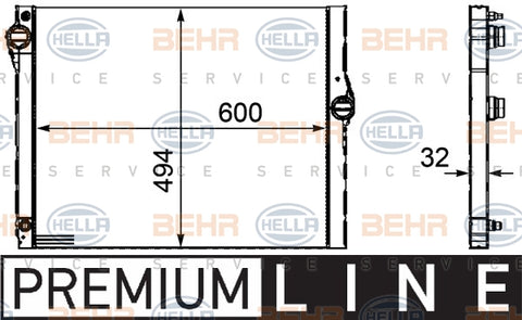 BEHR RADIATOR Fits BMW 7 750i/760i Li 08-15 8MK 376 754-121/8MK376754121