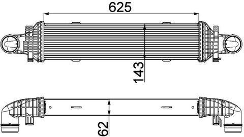 INTERCOOLER FIT MERCEDES W204 (A2045000200) - MAHLE/BEHR