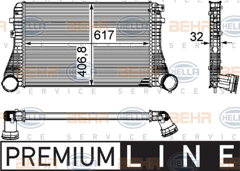 BEHR INTERCOOLER Fits VW PASSAT 3C2/ TIGUAN 5N 1.8L/2.0L 05-10 8ML 376 746-061