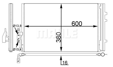 CONDENSER FIT BMW F25/X3 (64539216143) - MAHLE/BEHR