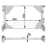 RADIATOR FITS MERCEDES VITO (A4475010001)-  (MAHLE/BEHR)