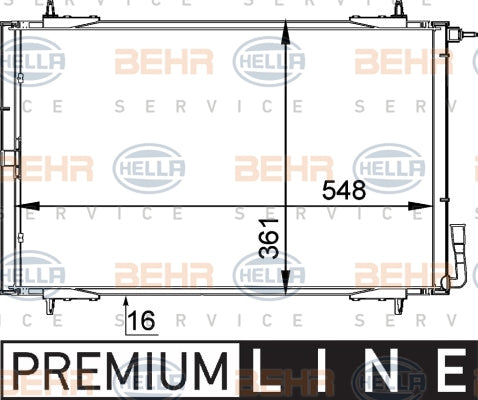 BEHR CONDENSER Fits PEUGEOT 206 2A/C,2D 99-07 8FC 351 037-511