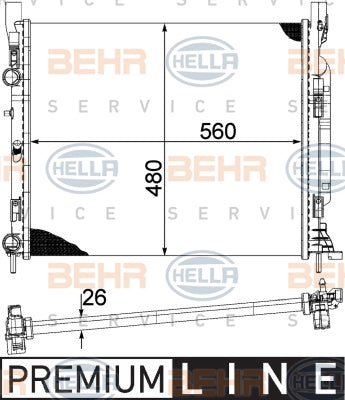 BEHR RADIATOR Fits RENAULT KANGOO X61 08-16 Petrol 8MK 376 755-511/8MK376755511