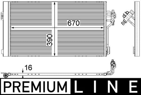 CONDENSER FITS MERCEDES (A6398350800 ) - MAHLE/BEHR