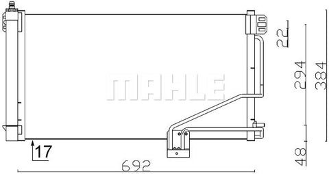 CONDENSER FITS MERCEDES (MAHLE/BEHR)