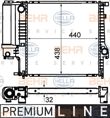 BEHR RADIATOR Fits BMW 3 E30 316 i/318 i 87-95 8MK 376 713-121/8MK376713121