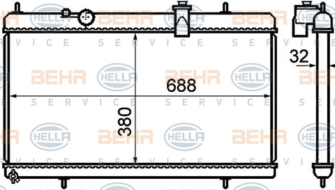 BEHR RADIATOR Fits CITROEN C5,C6/PEUGEOT 407 04-12 8MK 376 732-751/8MK376732751