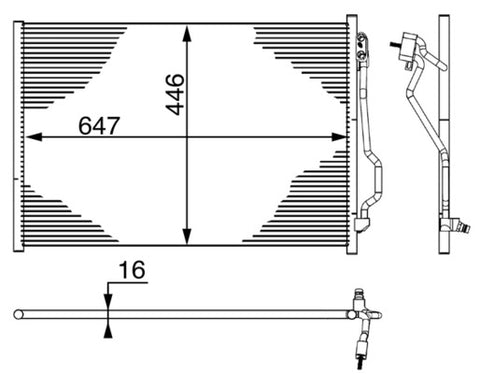 CONDENSER FITS MERCEDES (A2215001354 )- MAHLE/BEHR