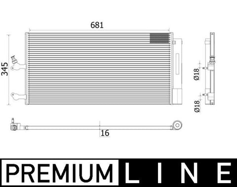 CONDENSER FITS VOLVO XC60 (31684307 ) - MAHLE/BEHR