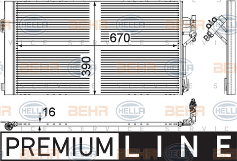 BEHR CONDENSER Fits MERCEDES BENZ VALENTE/VIANO 04-15 8FC 351 343-001