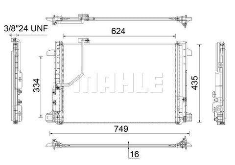 CONDENSER FITS MERCEDES (A2045000654) - (MAHLE/BEHR)