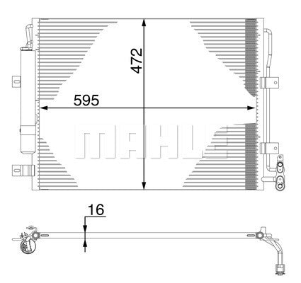 CONDENSER fits LANDROVER (MAHLE/BEHR)