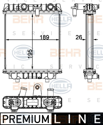 BEHR RADIATOR Fits SKODA OCTAVIA NE/SUPERB/VW ARTEON/GOLF/PASSAT 2.0L 17-on