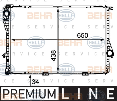 BEHR RADIATOR Fits BMW 5 E39 535/540/7 E38 740 96-03 8MK 376 712-491