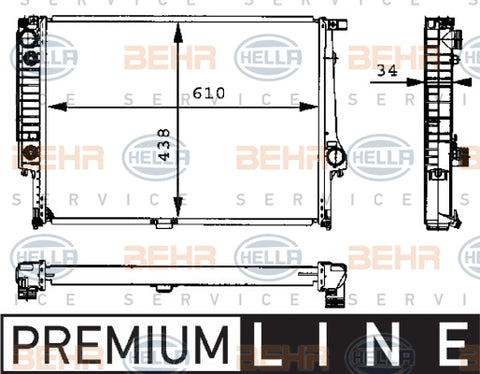 BEHR RADIATOR Fits BMW 5 E34/7 E32 87-93 8MK 376 713-071