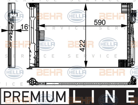 BEHR CONDENSER Fits BMW 5 E61/6 E64/7 E66 02-10 8FC 351 301-321