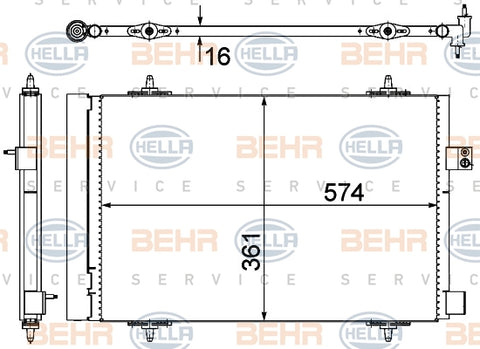 BEHR CONDENSER Fits PEUGEOT 508 2.0L 10-17 8FC 351 319-451