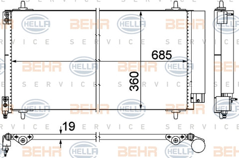 BEHR CONDENSER Fits CITROEN C5/PEUGEOT 407 05-16 8FC 351 309-401