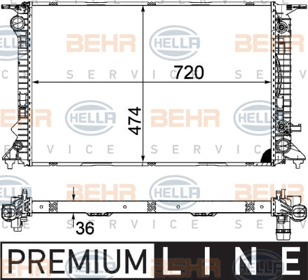 BEHR RADIATOR Fits AUDI Q5 8RB 3.0 TDI 08-17 8MK 376 754-751/8MK376754751