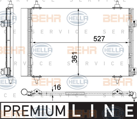 BEHR CONDENSER Fits PEUGEOT 3008/5008 09-13 8FC 351 307-691