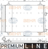 BEHR CONDENSER Fits PEUGEOT 307 3A/C,3H 01-09 2.0L 8FC 351 300-671