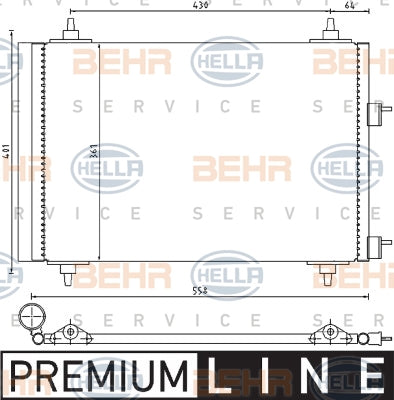 BEHR CONDENSER Fits PEUGEOT 307 3A/C,3H 01-09 2.0L 8FC 351 300-671