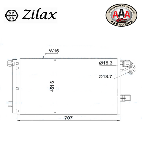 AAA (ZILAX) CONDENSER Fits VW TRANSPORTER T5 (2010 - on)