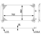 CONDENSER fits PEUGEOT (MAHLE/BEHR)